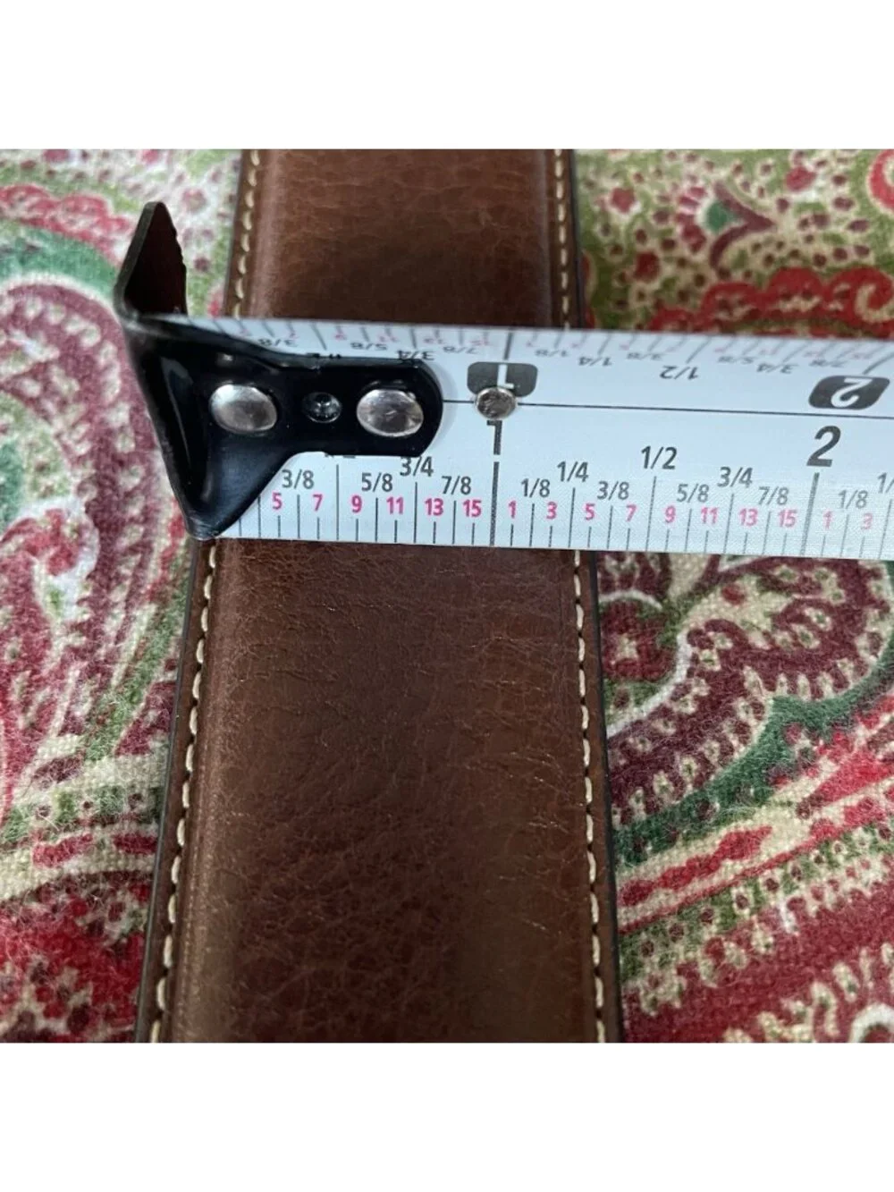 Daniel Cremieux Belt Brown Full Grain Leather 38/95 Silver Toned Metal Buckle